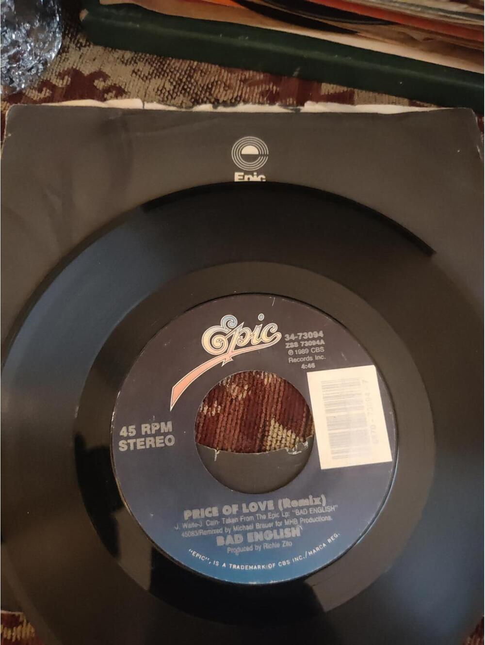 Bad English - price of love (remix) - 45 RPM Vinyl -NM epic